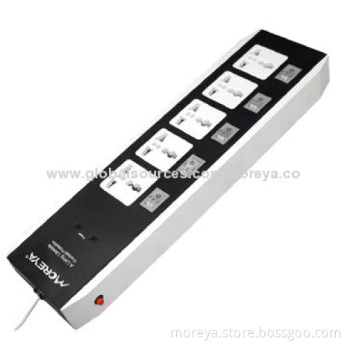 Universal Standard Power Socket with 5 Individual Switches and US Plug, Overload Protector